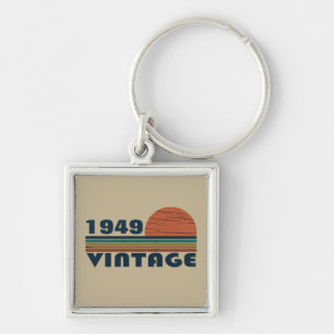 Gepersonaliseerde vintage 75e verjaardag sleutelhanger
