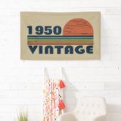 Gepersonaliseerde vintage 75e verjaardag spandoek (Insitu)