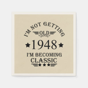 Gepersonaliseerde vintage 75e verjaardagscadeau zw servet