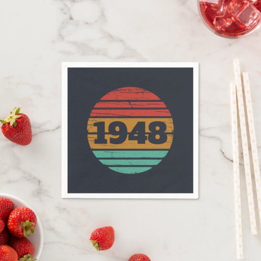 Gepersonaliseerde vintage 75ste verjaardag servet (Insitu)