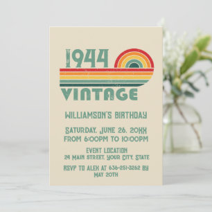 Gepersonaliseerde vintage 80ste verjaardagsfeest kaart