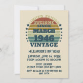 Gepersonaliseerde vintage 80ste verjaardagsfeest kaart (Voorkant)