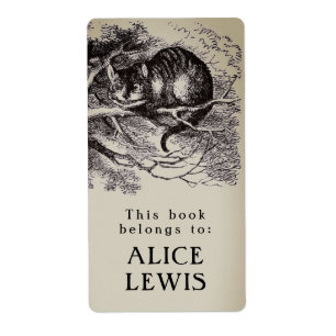 Gepersonaliseerde Vintage Cheshire Cat Bookplate Etiket