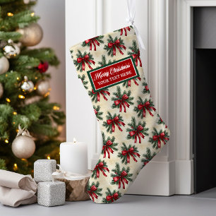 Gepersonaliseerde Vintage Christmas Stocking Water Grote Kerstsok