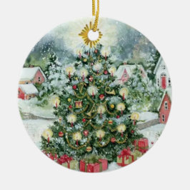 Gepersonaliseerde Vintage Kerst Kaart Ornament