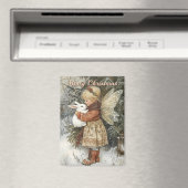 Gepersonaliseerde Vintage Kerstfee met Bunny Magneet (Insitu (Vaatwasser))