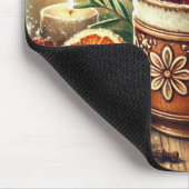 Gepersonaliseerde Vintage Kerstmarkt Mulled Wine Muismat (Hoek)