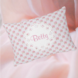 Gepersonaliseerde Vintage Rozen Kanten Onderlegger Accent Kussen