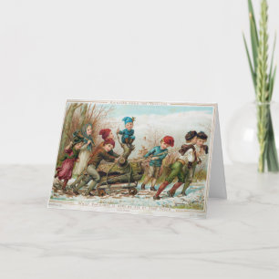 Gepersonaliseerde Vintage Victoriaans kerst Kaart