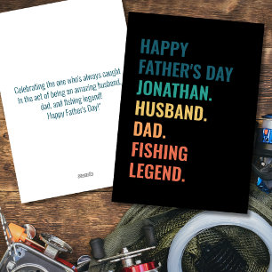 Gepersonaliseerde Visserij Legende Vaderdag Feestdagenkaart