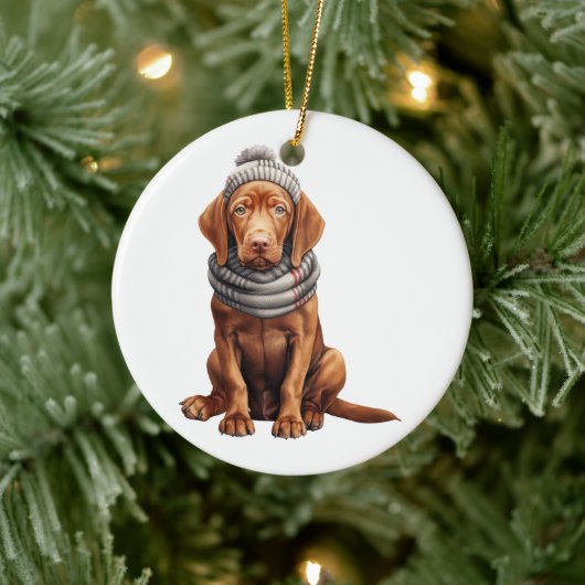 Gepersonaliseerde Vizsla hond Keramisch Ornament (Boom)