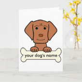 Gepersonaliseerde Vizsla Kaart (Gele Bloem)