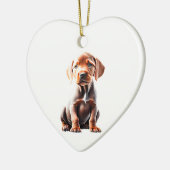 Gepersonaliseerde Vizsla Puppy Keramisch Ornament (Links)