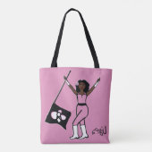 Gepersonaliseerde vlag Tas ( Pink Flower) B (Achterkant)