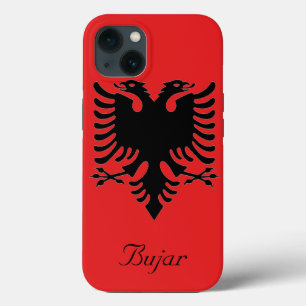 Gepersonaliseerde vlag van Albanië, dubbelharige a iPhone 13 Hoesje