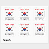 Gepersonaliseerde Vlag van de Republiek Korea Vier Vierkante Sticker (Vel)