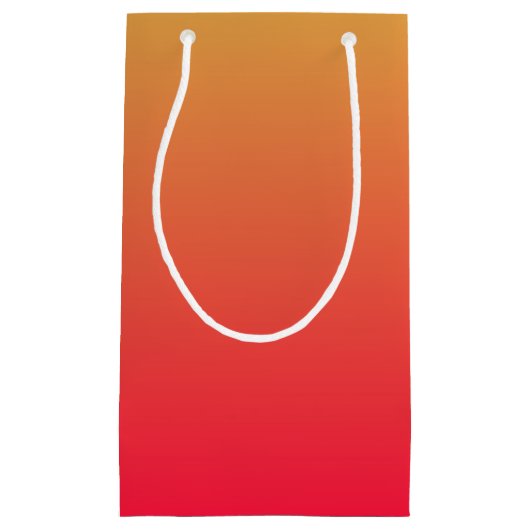 Gepersonaliseerde vlamrode en gele kleur klein cadeauzakje (Voorkant)