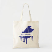 Gepersonaliseerde vleugelpiano tote bag (Voorkant)