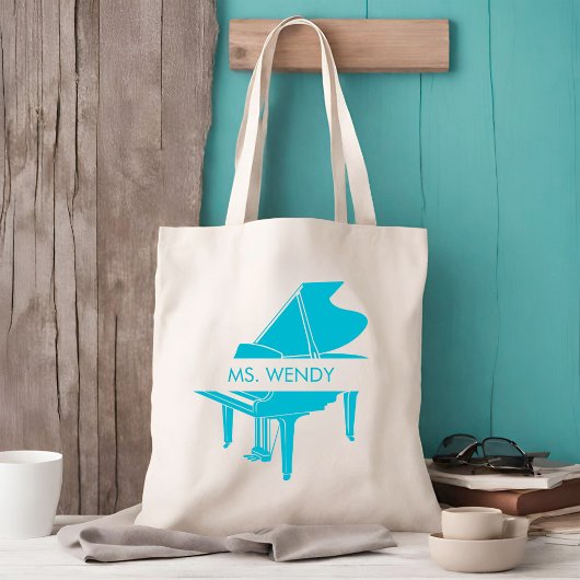Gepersonaliseerde vleugelpiano tote bag