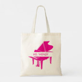 Gepersonaliseerde vleugelpiano tote bag (Achterkant)