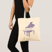 Gepersonaliseerde vleugelpiano tote bag (Voorkant (product))