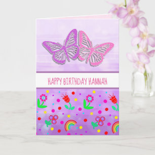Gepersonaliseerde vlinder: Happy Birthday Kaart