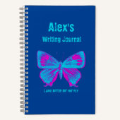 Gepersonaliseerde vlinder, kleurrijke vlinder jour notitieboek (Voorkant)