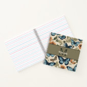 Gepersonaliseerde Vlinder Monogram Sketchbook Notitieboek (Binnen)