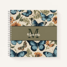 Gepersonaliseerde  Vlinder Monogram Sketchbook