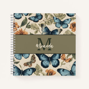 Gepersonaliseerde Vlinder Monogram Sketchbook Notitieboek