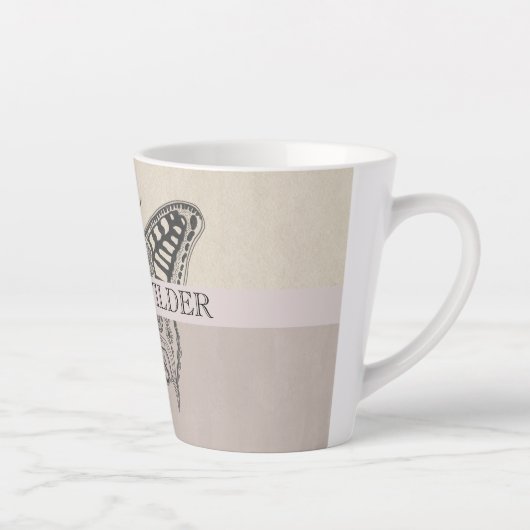 Gepersonaliseerde vlinder naam monogram latte mok (Rechts)