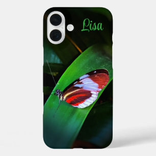 Gepersonaliseerde vlinder op blad Apple iPhone Cas 16 Plus Hoesje