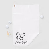 Gepersonaliseerde Vlindernaam Monogrammed Golfhanddoek (Insitu)