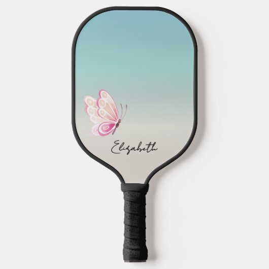 Gepersonaliseerde Vlindernaam Monogrammed Pickleball Paddle (Voorkant)