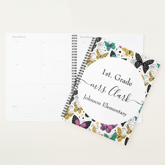 Gepersonaliseerde vlinders leraar les planner (Display)