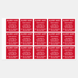 Gepersonaliseerde voedselallergie Alert Kinder kin Labels