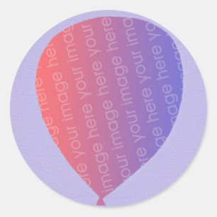 Gepersonaliseerde Voeg Fotoballon Verjaardag Stick Ronde Sticker