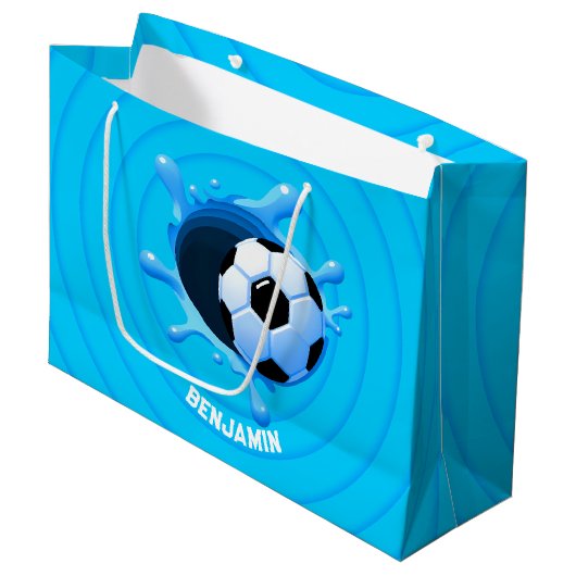 Gepersonaliseerde Voetbal grote geschenkzak Groot Cadeauzakje (Voorkant Gekanteld)