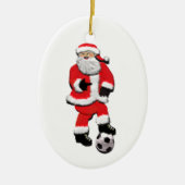 Gepersonaliseerde Voetbal Kerstmis Keramisch Ornament (Voorkant)