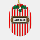 Gepersonaliseerde Voetbal Kerstmis Keramisch Ornament (Achterkant)