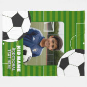 Gepersonaliseerde voetbal Kinder Fleece Deken (Voorkant (Horizontaal))