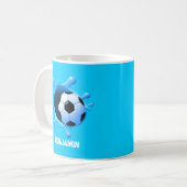 Gepersonaliseerde Voetbal Koffie Mok (Voorkant links)