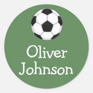 Gepersonaliseerde Voetbal Schoolnaam  Ronde Sticker