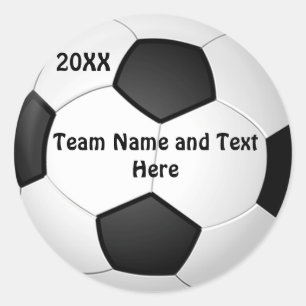 GEPERSONALISEERDE Voetbal Stickers NAAM, JAAR, TEA