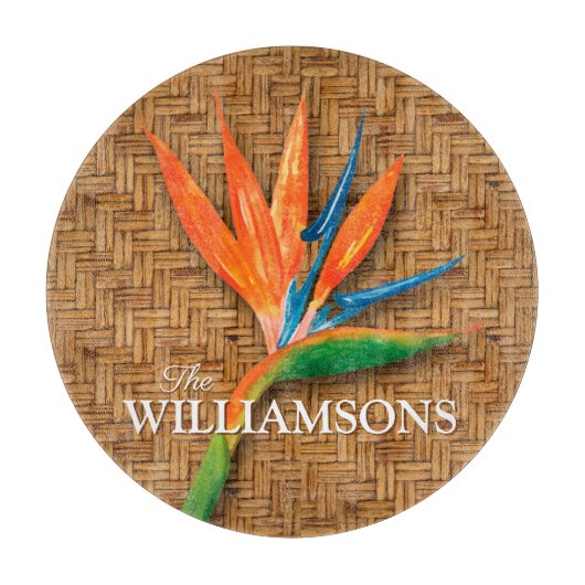 Gepersonaliseerde vogel van Paradise Woven Wicker Snijplank (Voorkant)