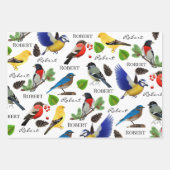 Gepersonaliseerde vogels, hout en schoot inpakpapier vel (Voorkant)