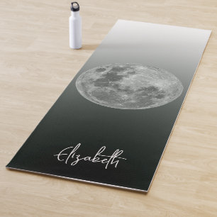 Gepersonaliseerde Volle Maan Zwart & Wit Ombre Yogamat