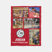 Gepersonaliseerde volleybal 5 Foto Collage Name Te Fleece Deken (Voorkant)
