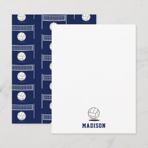 Gepersonaliseerde Volleybal Bal & Netto Patroon Notitiekaartje