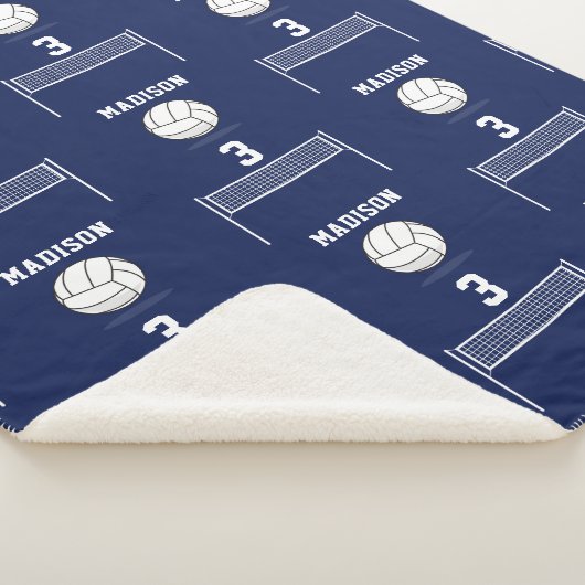 Gepersonaliseerde Volleybal Bal & Netto Patroon Sherpa Deken (3/4)